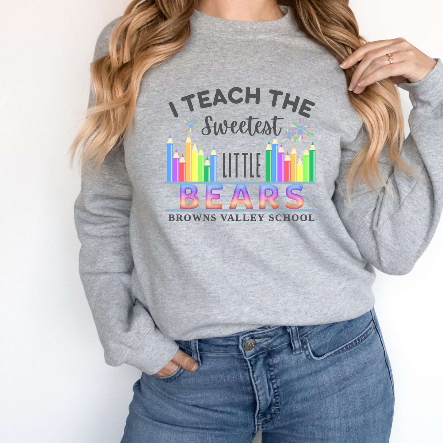 Adult I Teach The Sweetest Little Bears Crewneck Pullover