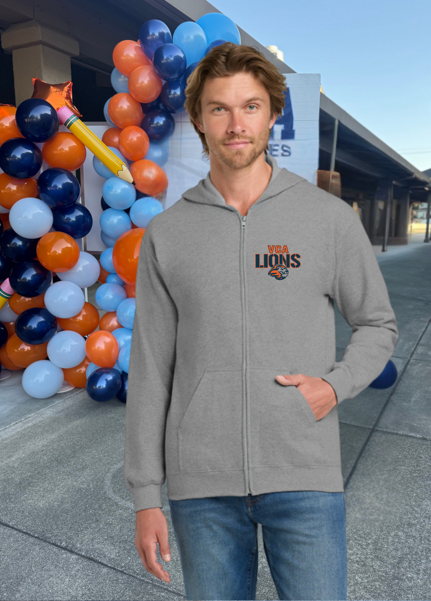 Unisex VCA Lions Head Full Zip Hoodie