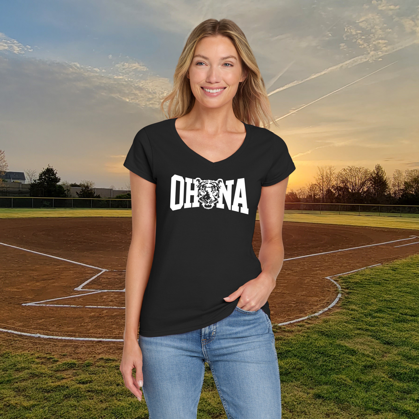 Ohana Softsyle Ladies V-Neck Tee