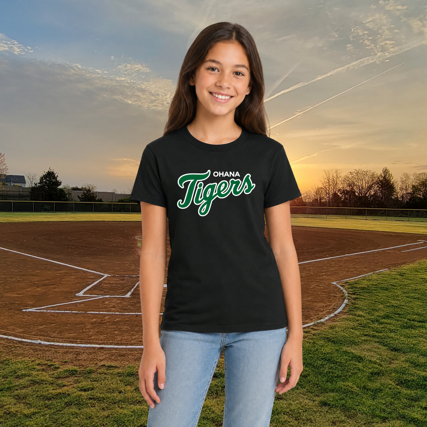 Ohana Tigers Script Softstyle Youth Tee