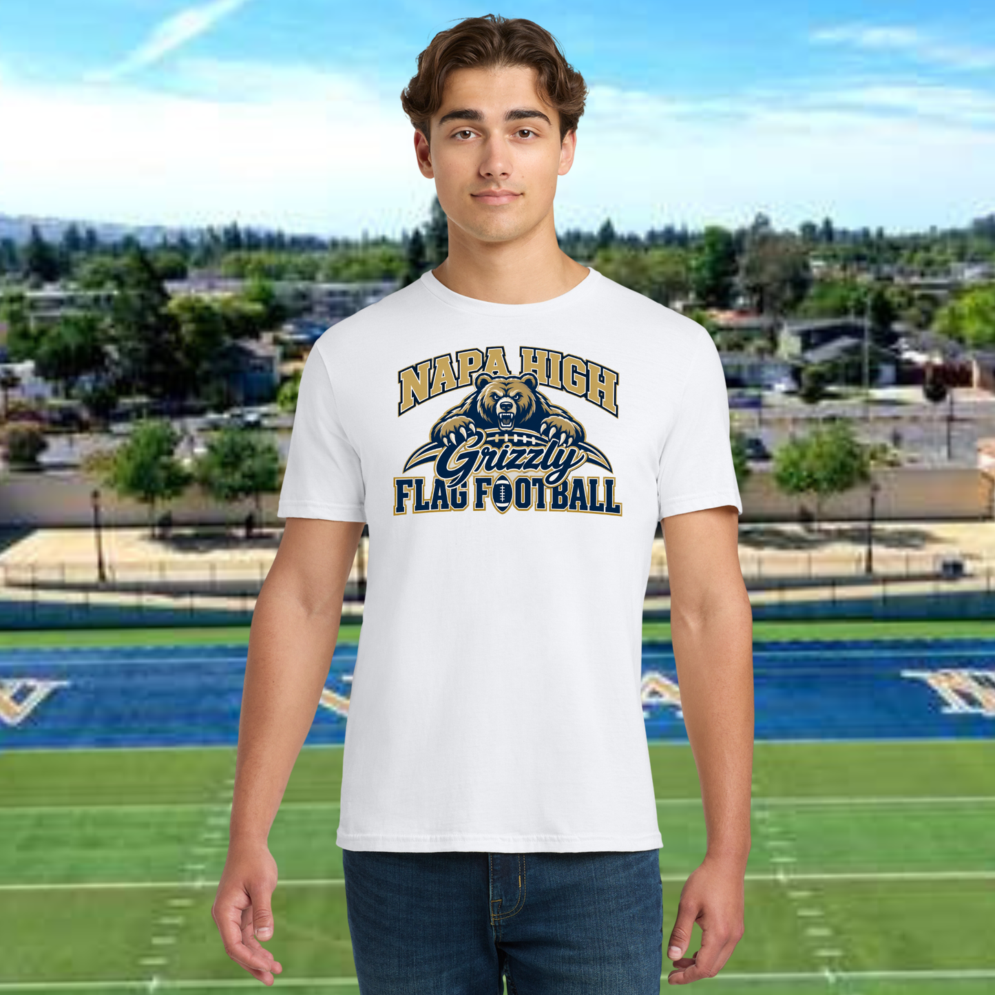 Grizzly Flag Football Adult Unisex Tee