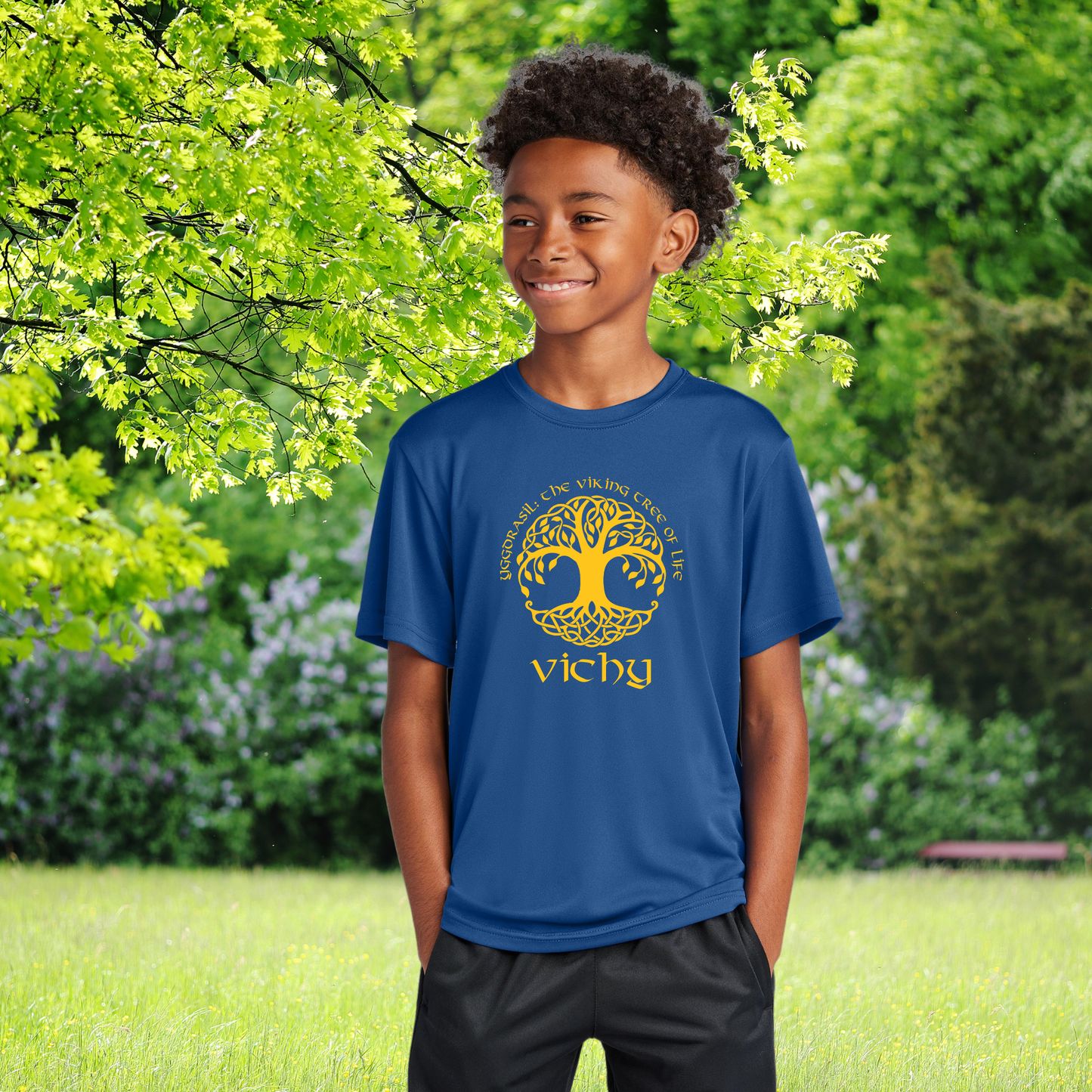 Youth Vichy Tree of Life Athletic Tee