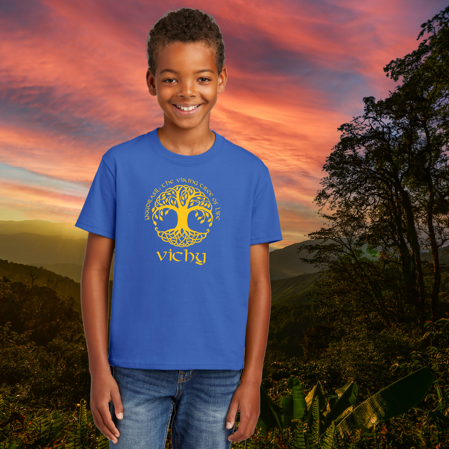 Youth Vichy Tree of Life Cotton Tee