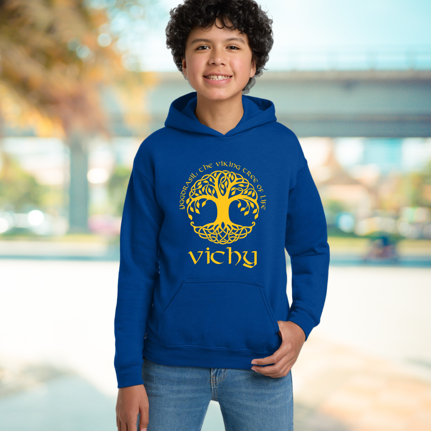 Youth Vichy Tree of Life Hoodie