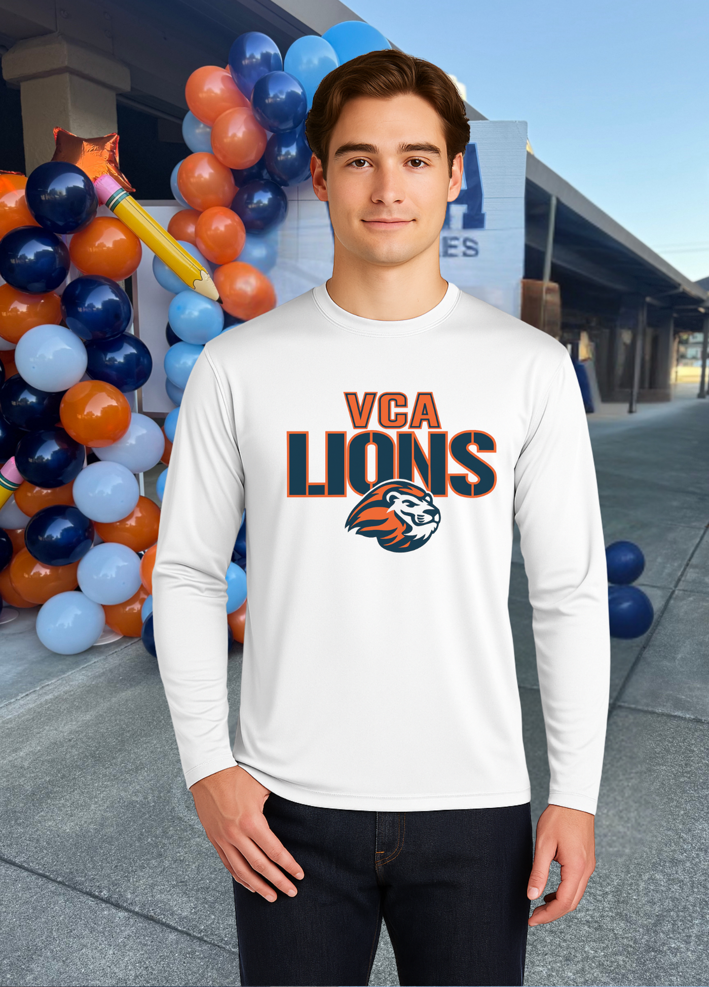 Unisex Long Sleeve VCA Lions Head Tee