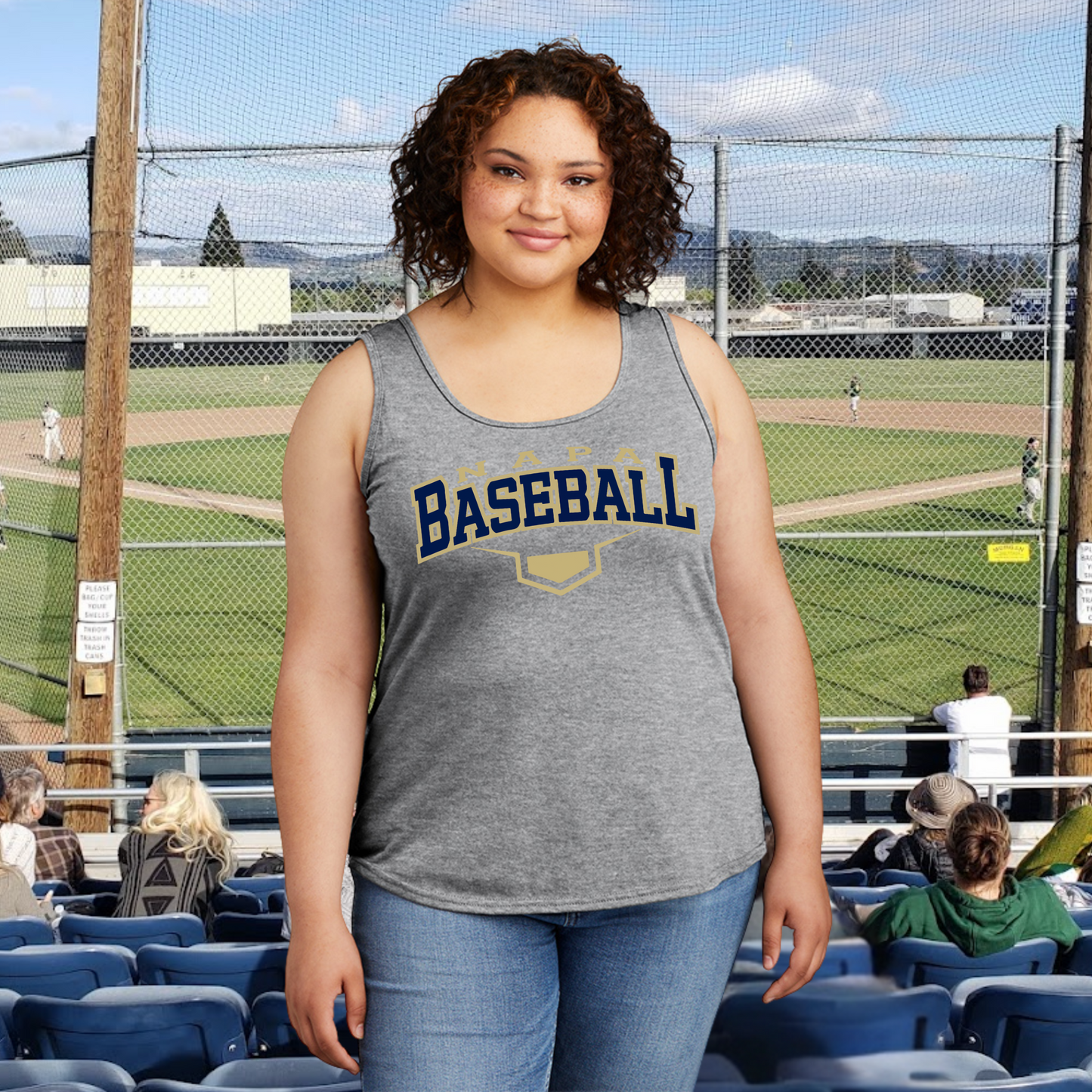 Napa Baseball Homeplate Ladies Tank