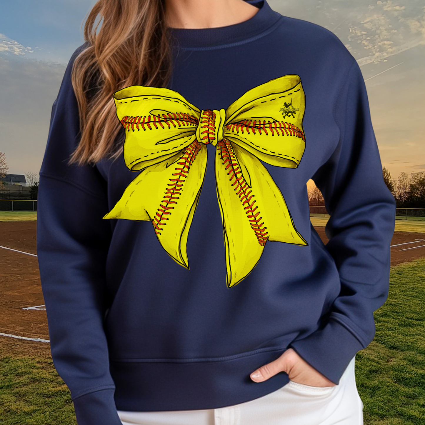 Softball Bow Crewneck