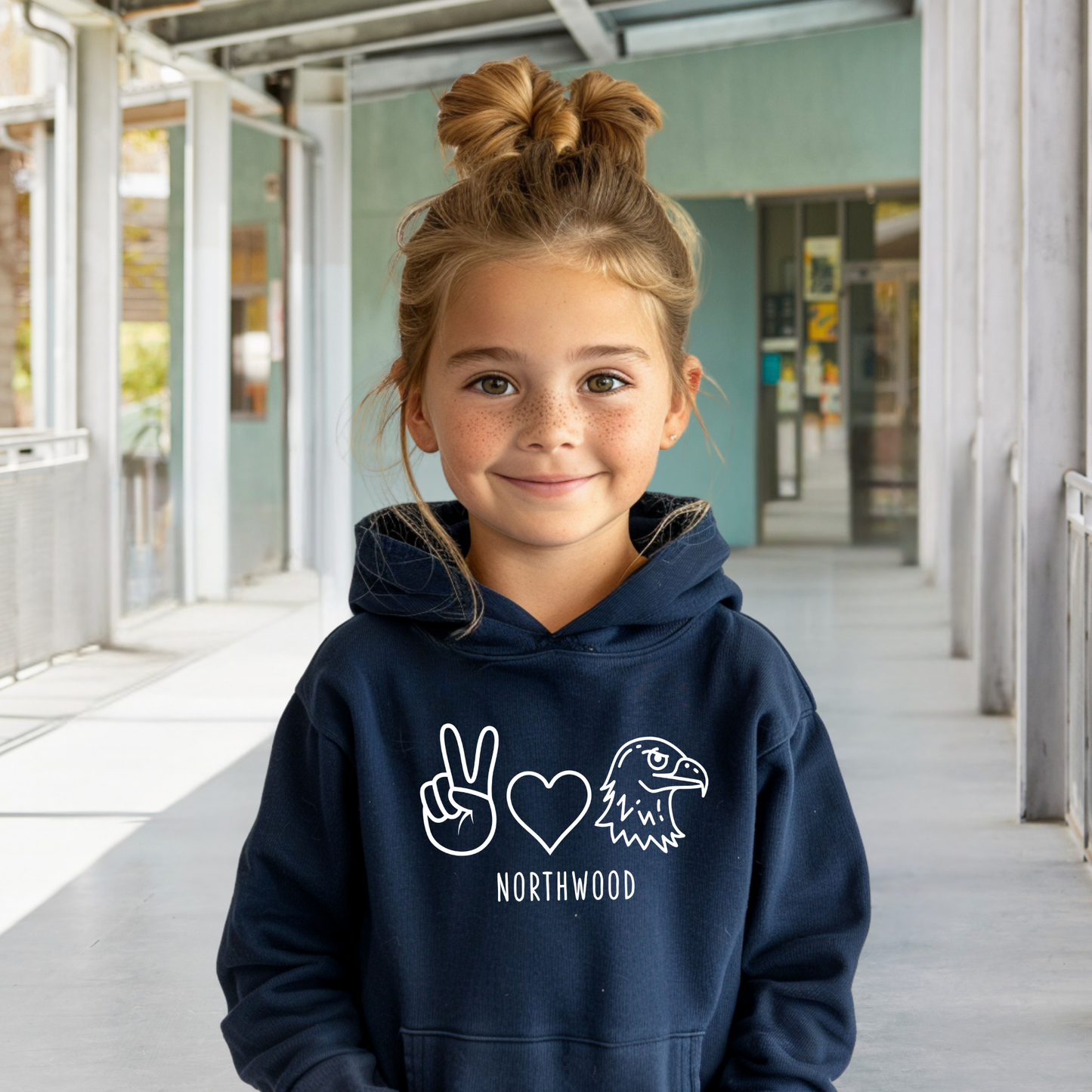 Peace, Love, Eagles Youth Hoodie