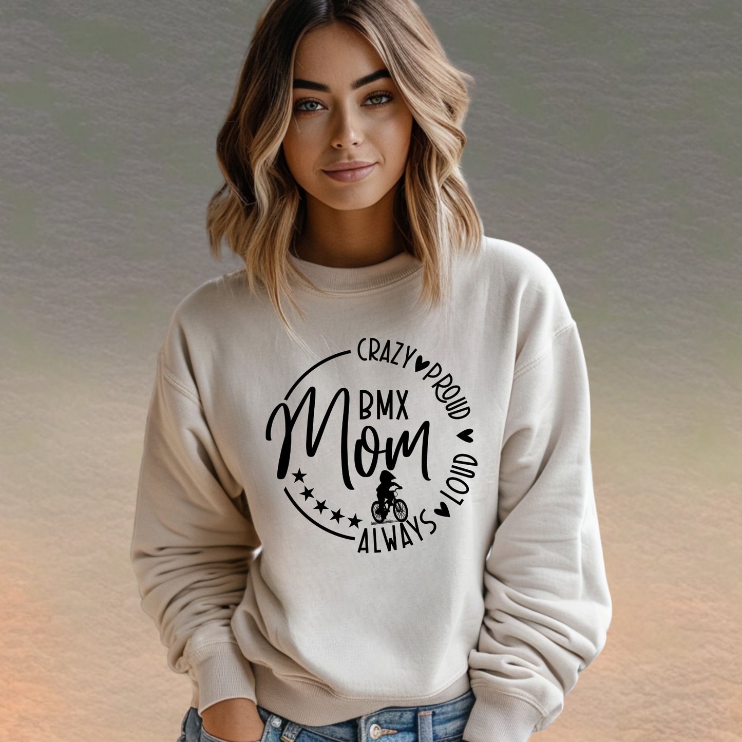 Crazy Proud BMX Mom Crewneck