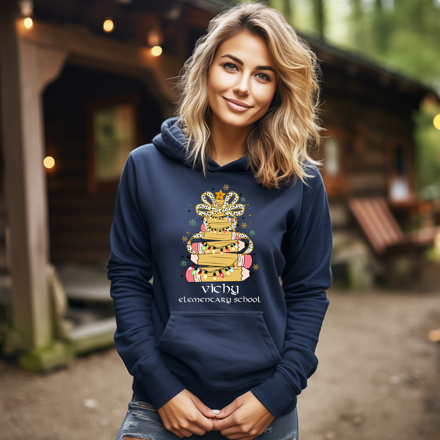 Adult Vichy Teacher Holiday Hoodie