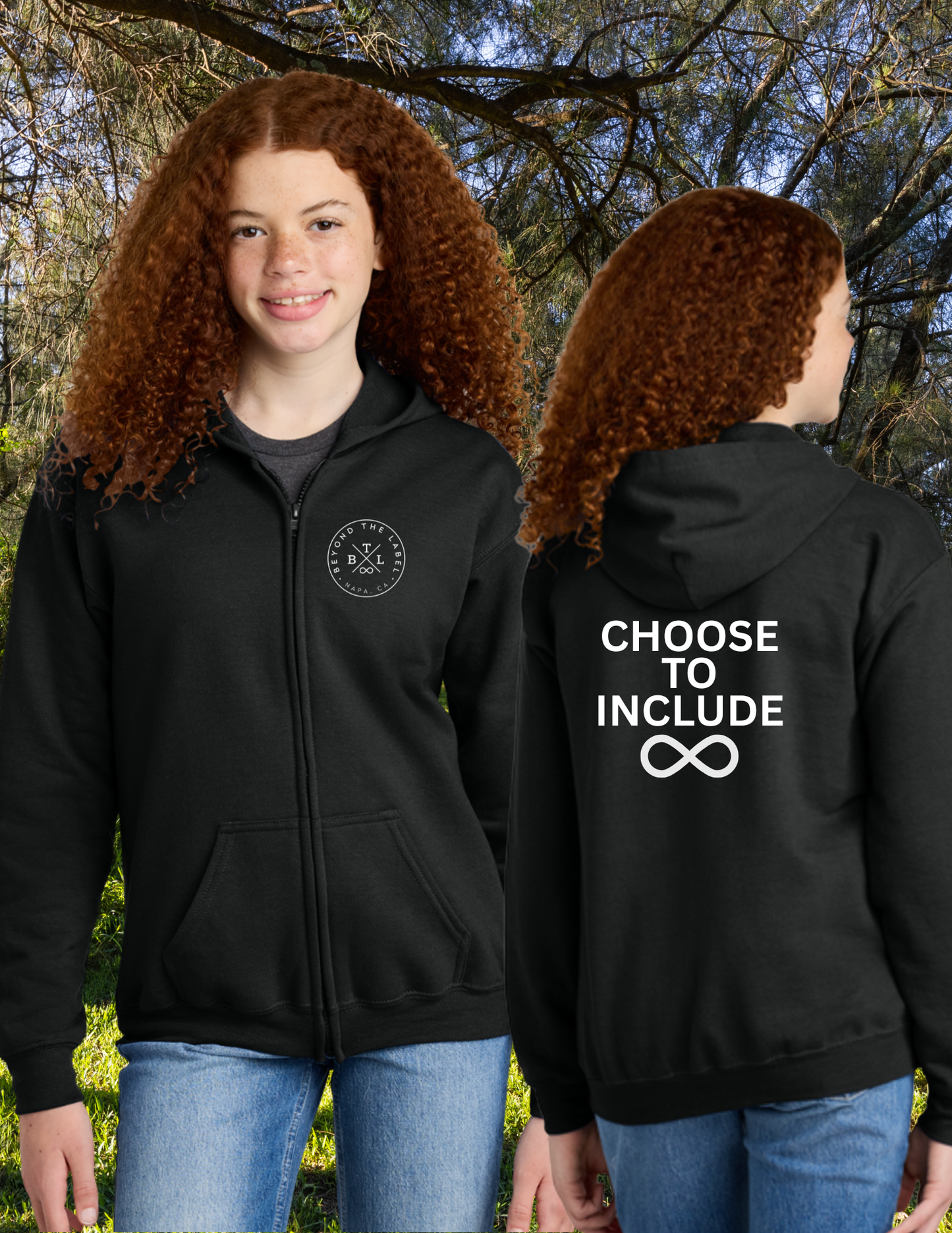 Choose To Include Youth Zip Up Hoodie