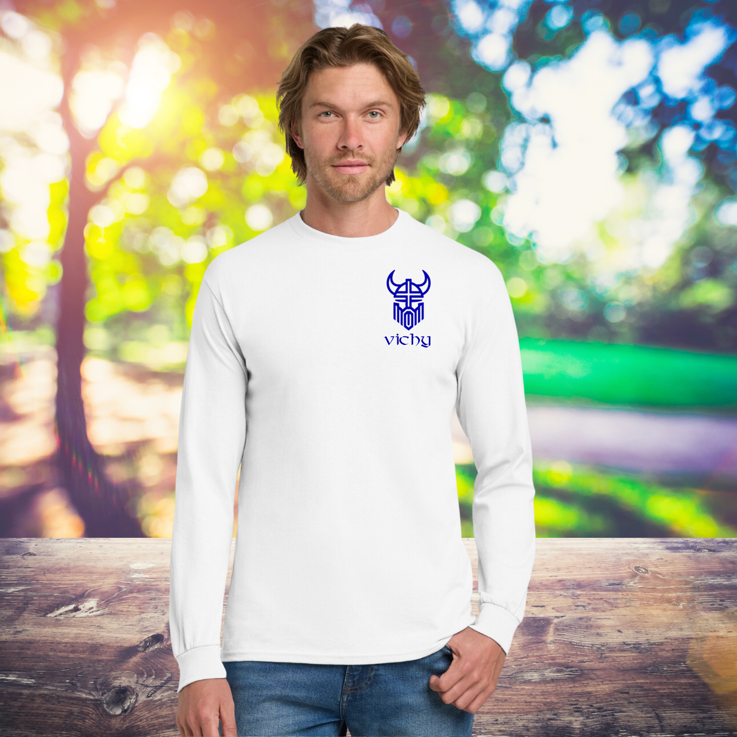 Vichy Vikings Cotton Long Sleeve Adult Tee