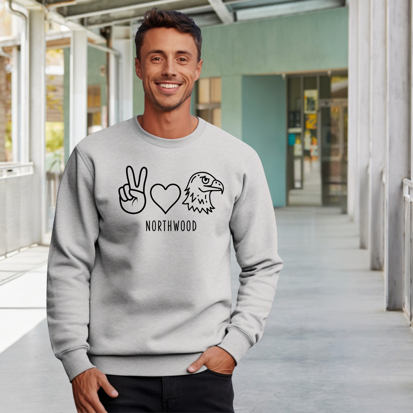 Peace, Love, Eagles Unisex Crewneck Pullover