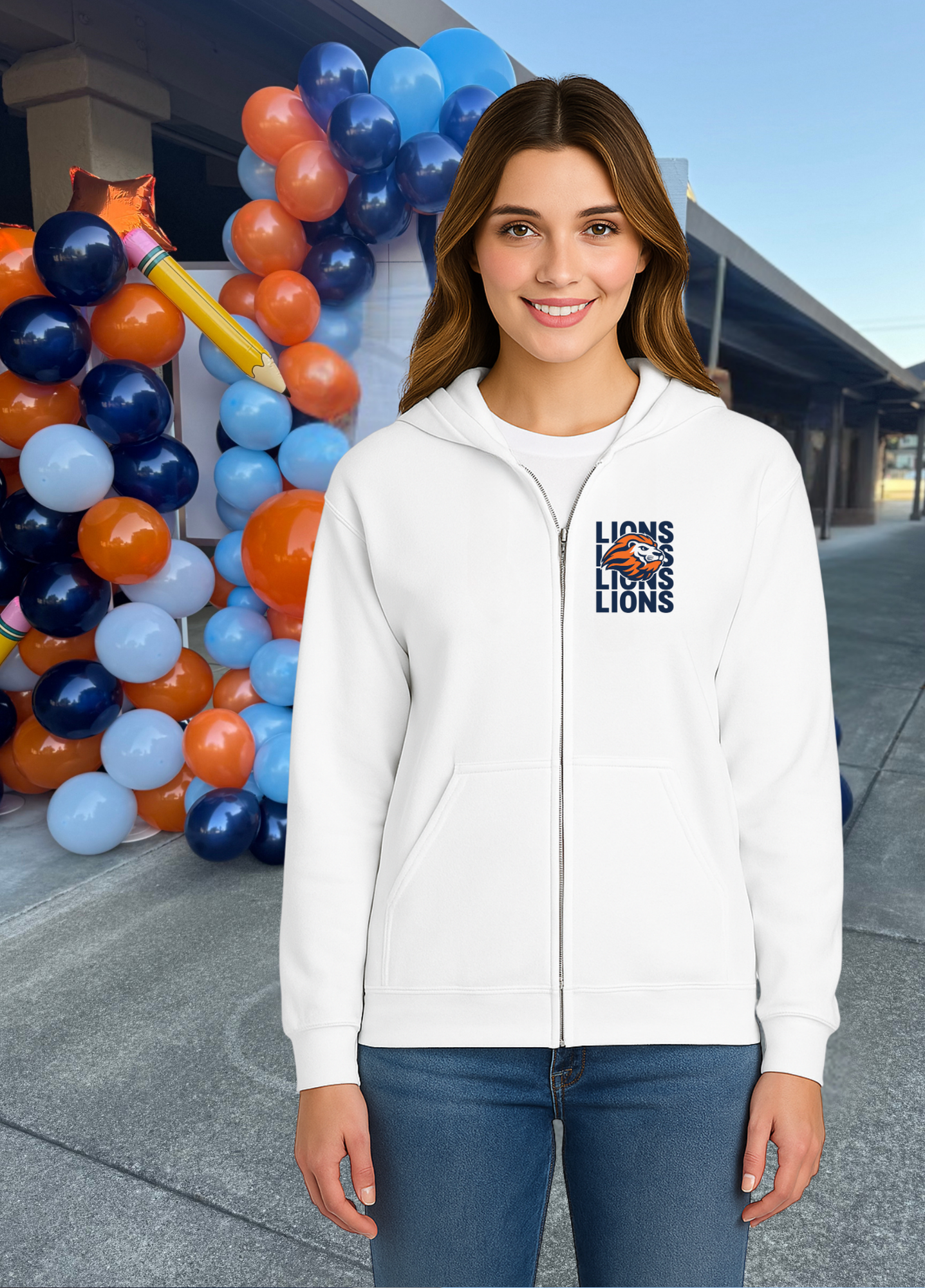 Unisex Lions Full Zip Hoodie