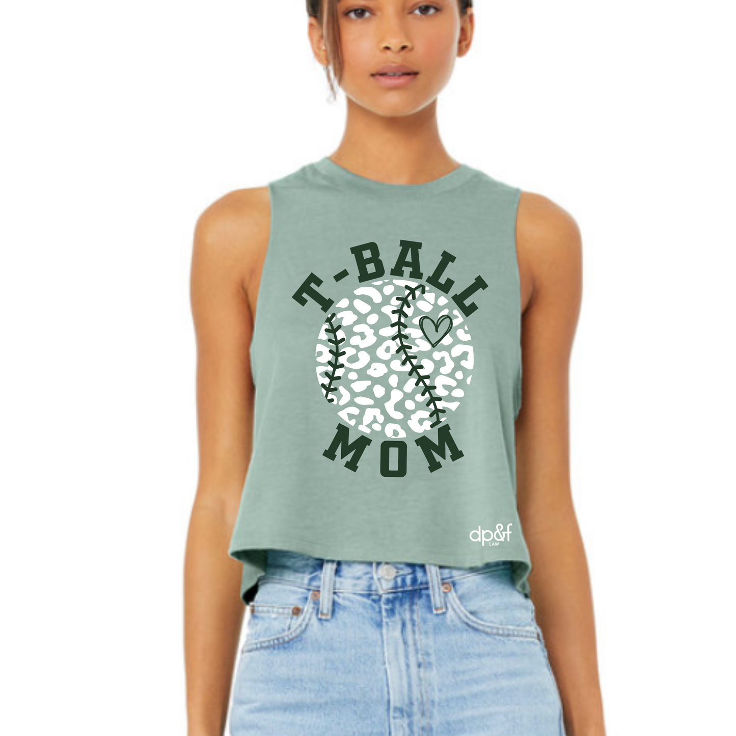 DPF TeeBall Mom Ladies Crop Tank