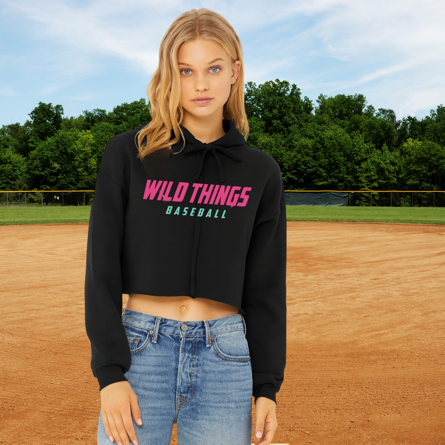 Wild Things Ladies Crop Hoodie