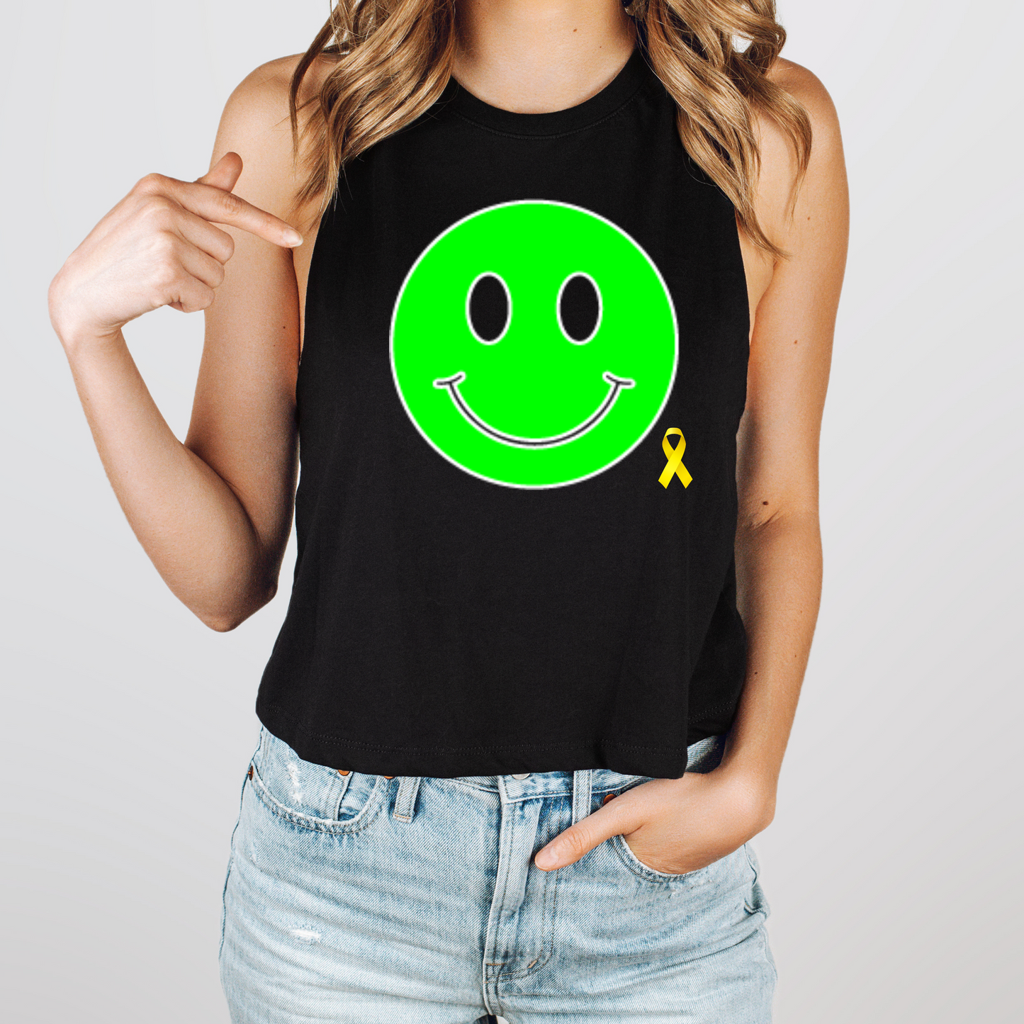 All Smiles Ladies Crop Tank