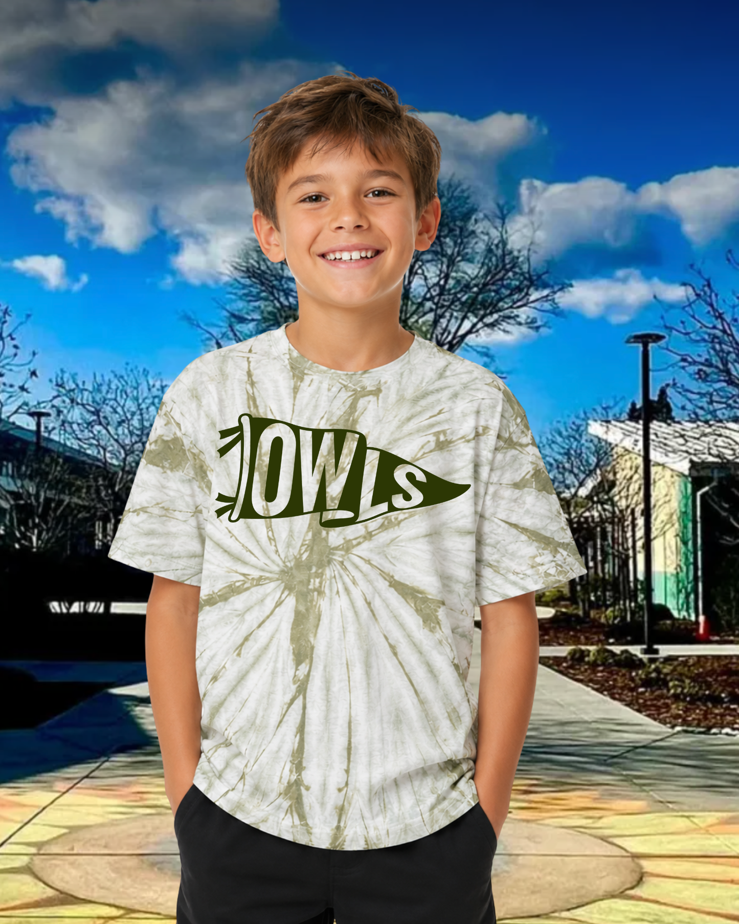 Tie Dye Owls Youth Tee