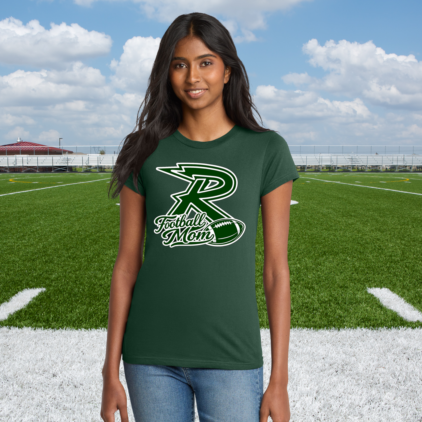 Rodriguez Football Mom Ladies Fitted Concert Tee