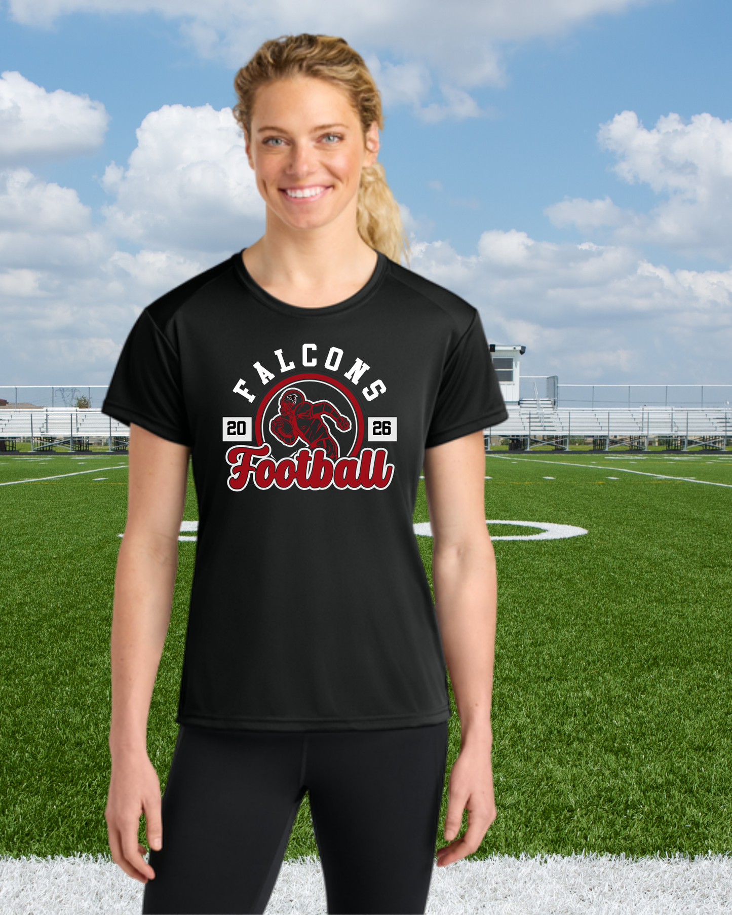 Fairfield Falcons Football Ladies Athletic Style Tee