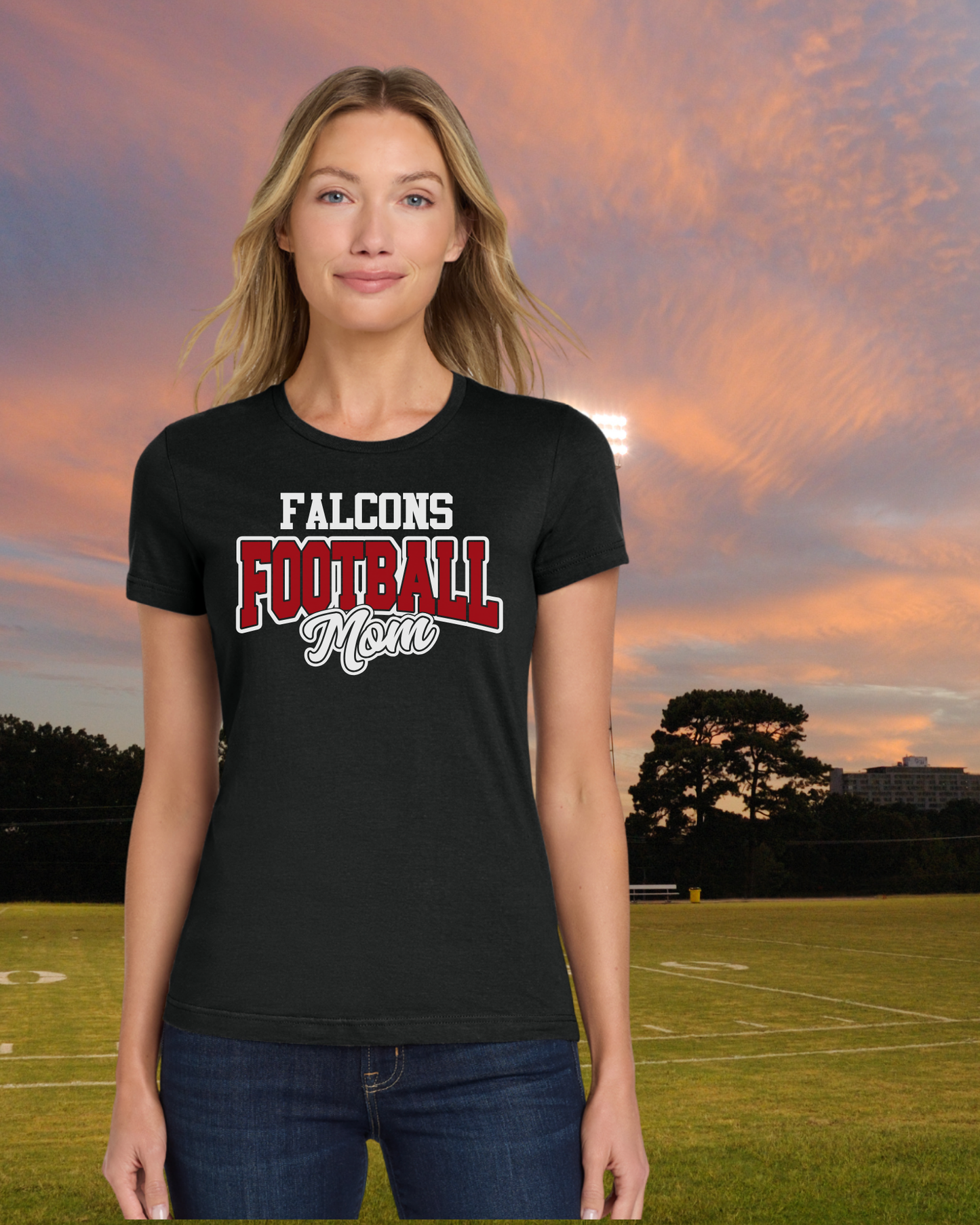 Fairfield Falcons Football Mom Ladies Tee