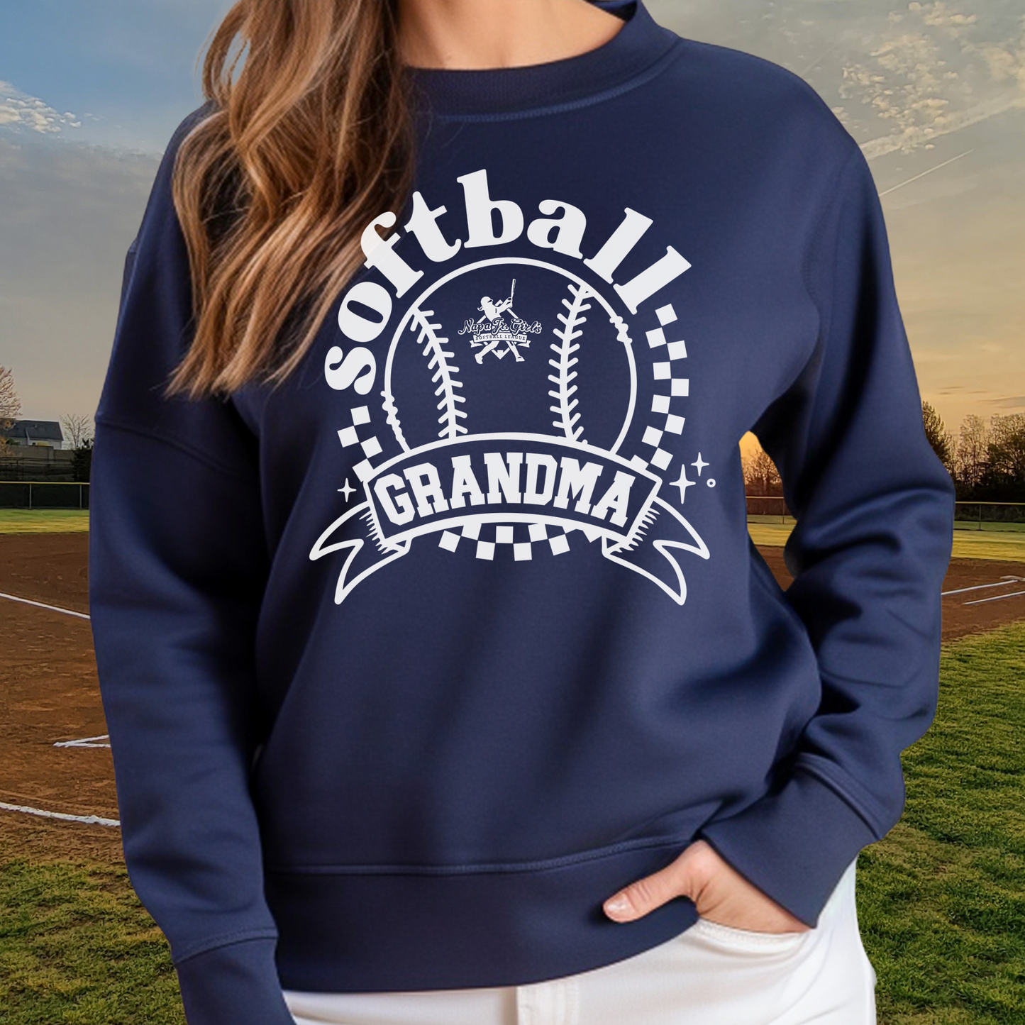 Softball Grandma Crewneck Sweatshirt