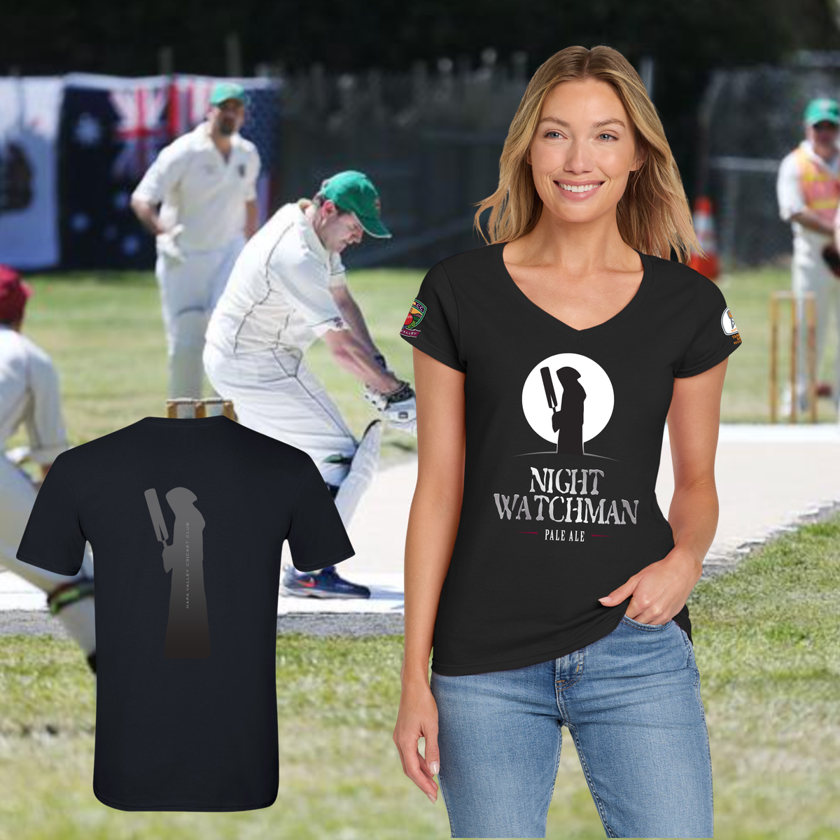 NVCC Night Watchman Tee - Ladies V-Neck