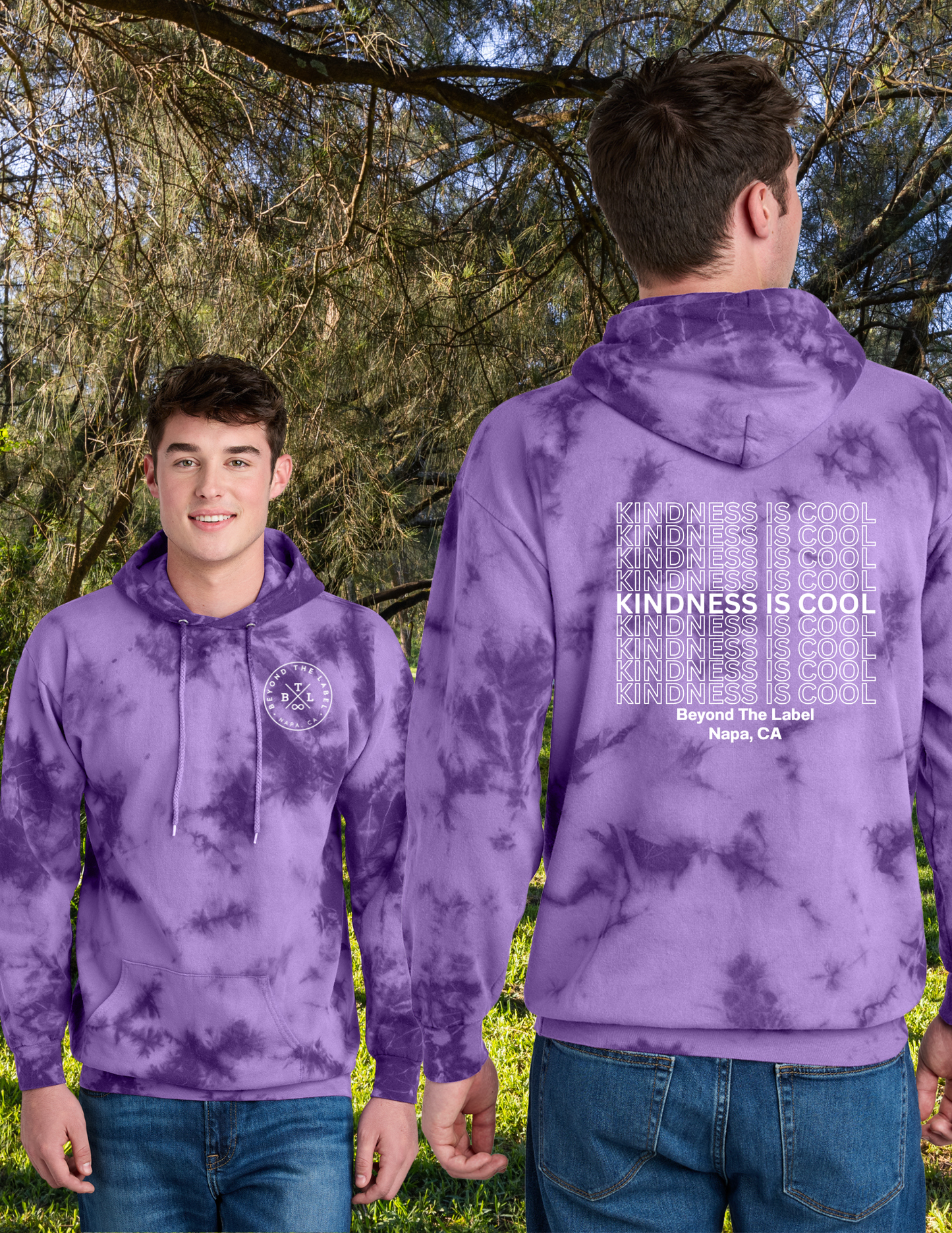 Kindness Is Cool Purple Tie Dye Adult Hoodie