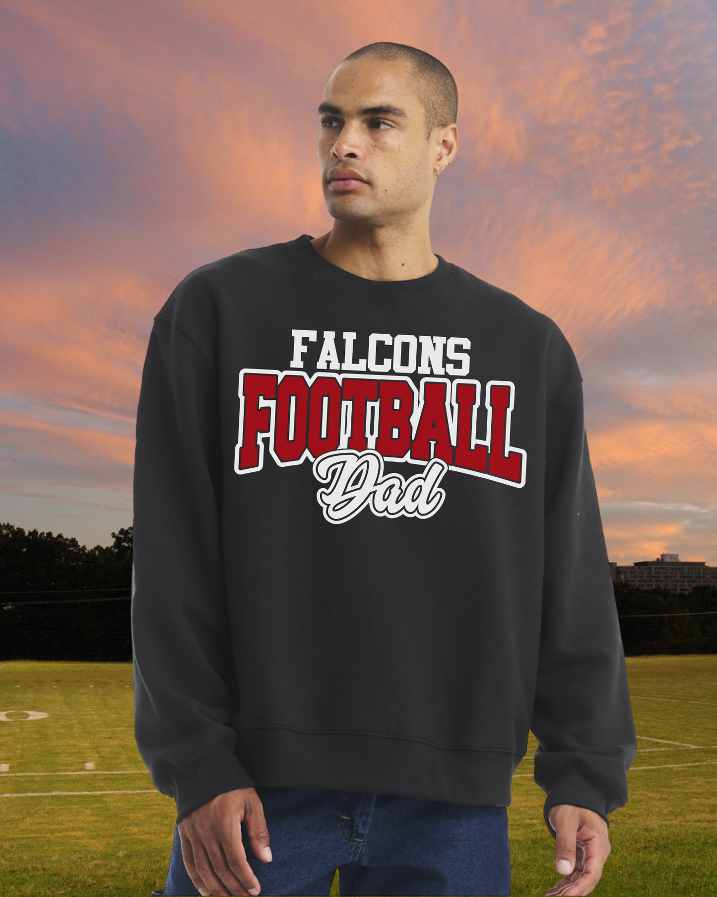 Fairfield Falcons Football Dad Crewneck Pullover