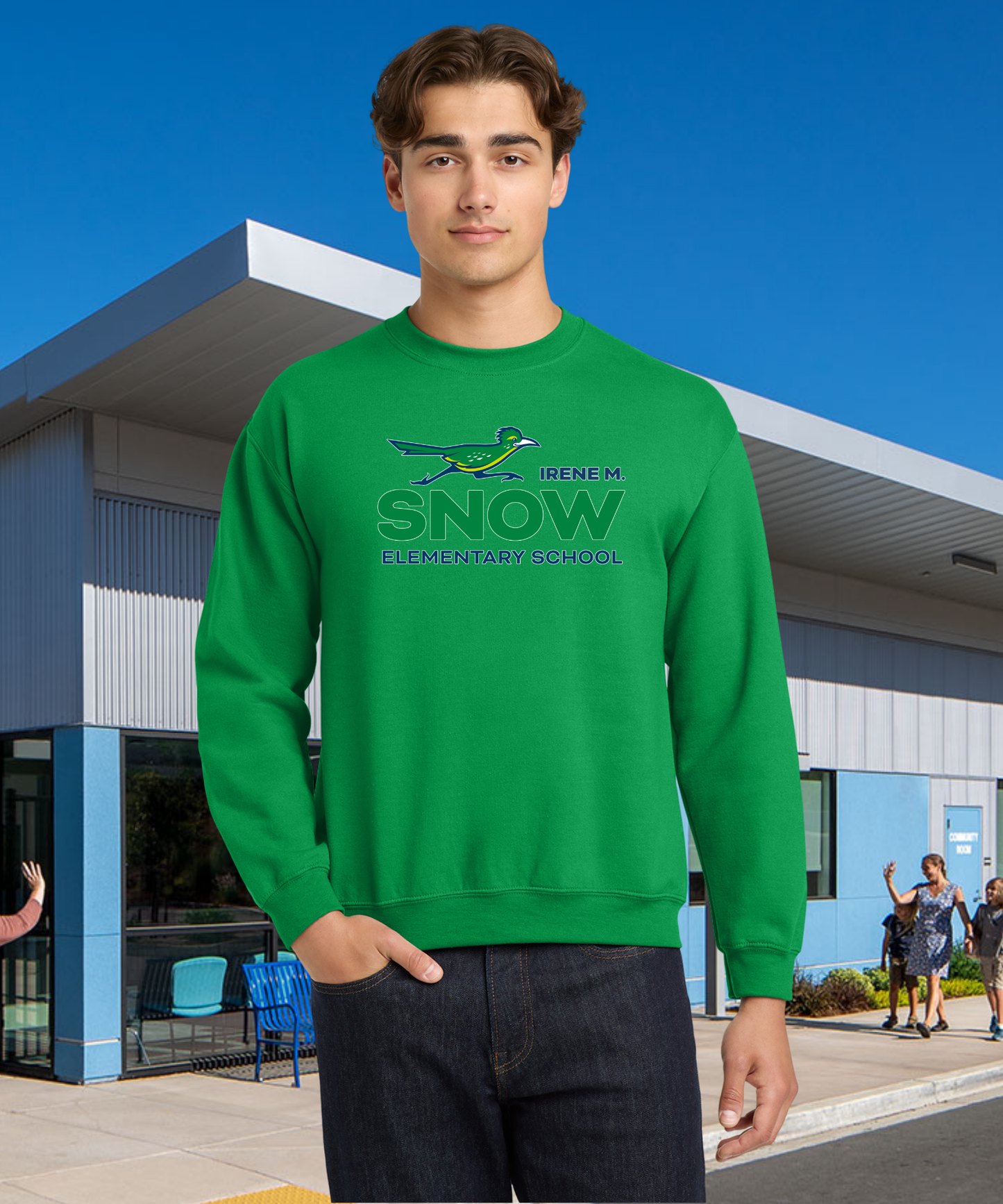 Snow Full Color Adult Crewneck Pullover