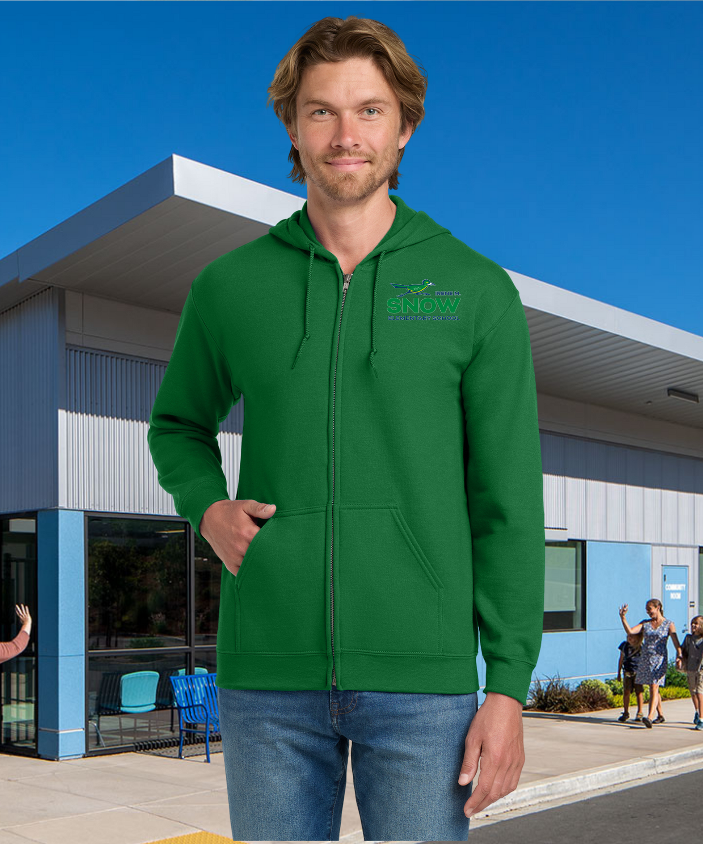 Snow Full Color Zip Up Hoodie