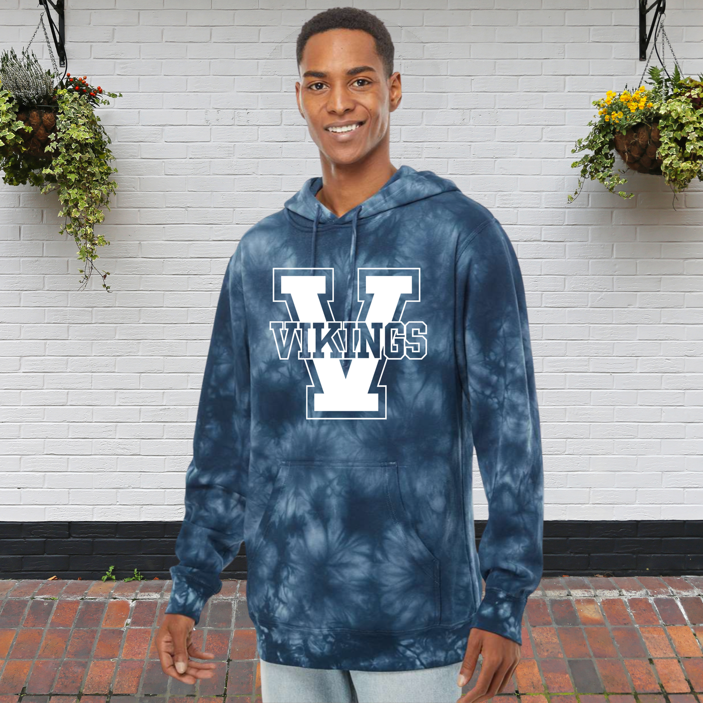 Vikings Tie Dye Adult Hoodie