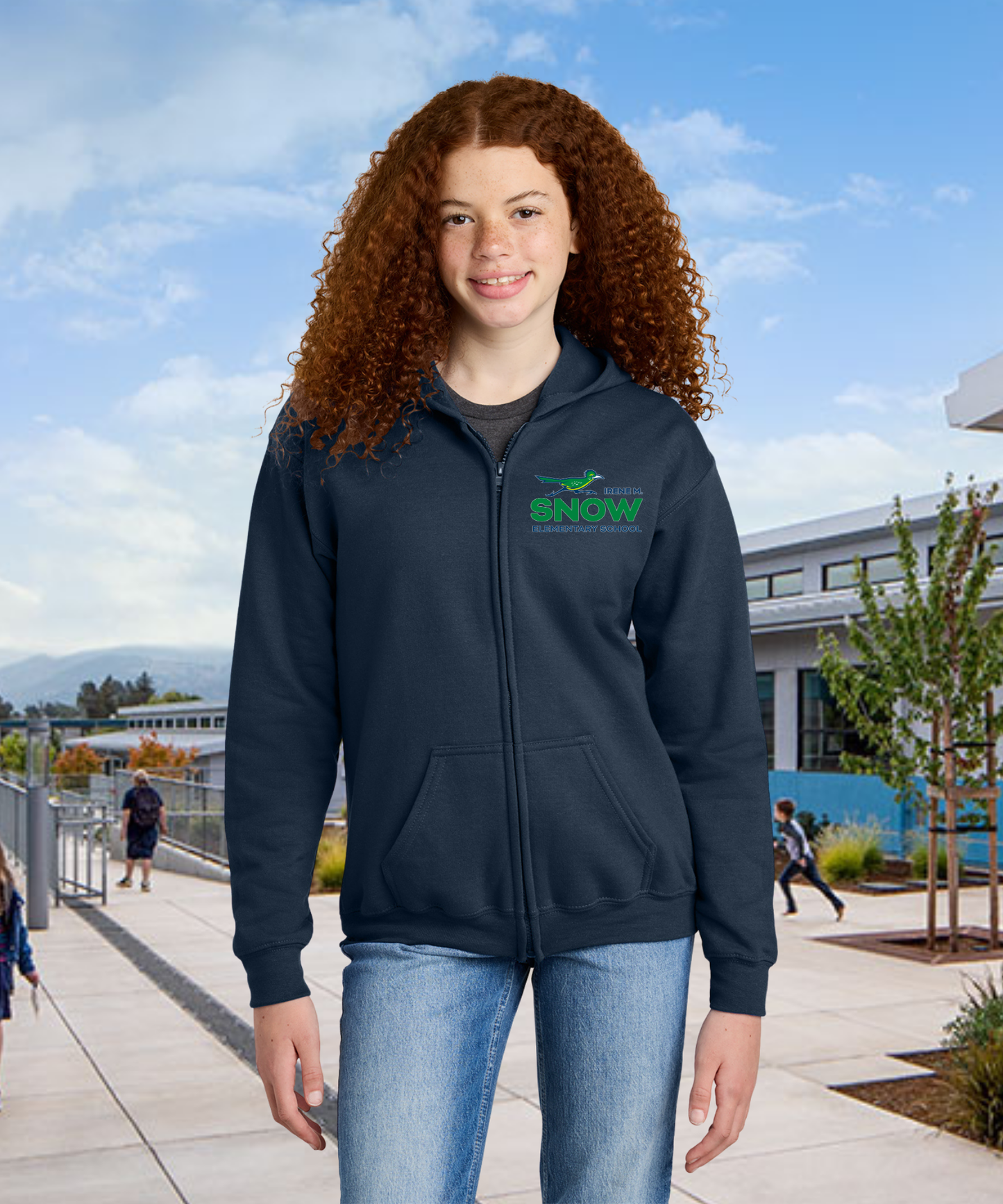 Snow Full Color Youth Zip Up Hoodies