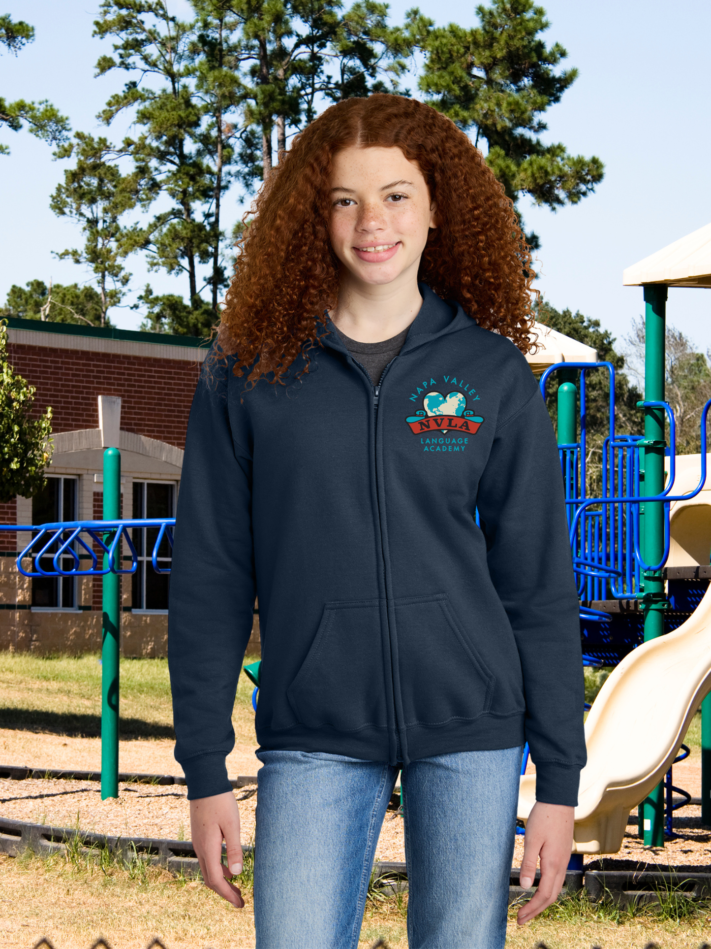 NVLA "El Delfin" Youth Zip Up Hoodie (Front Only)