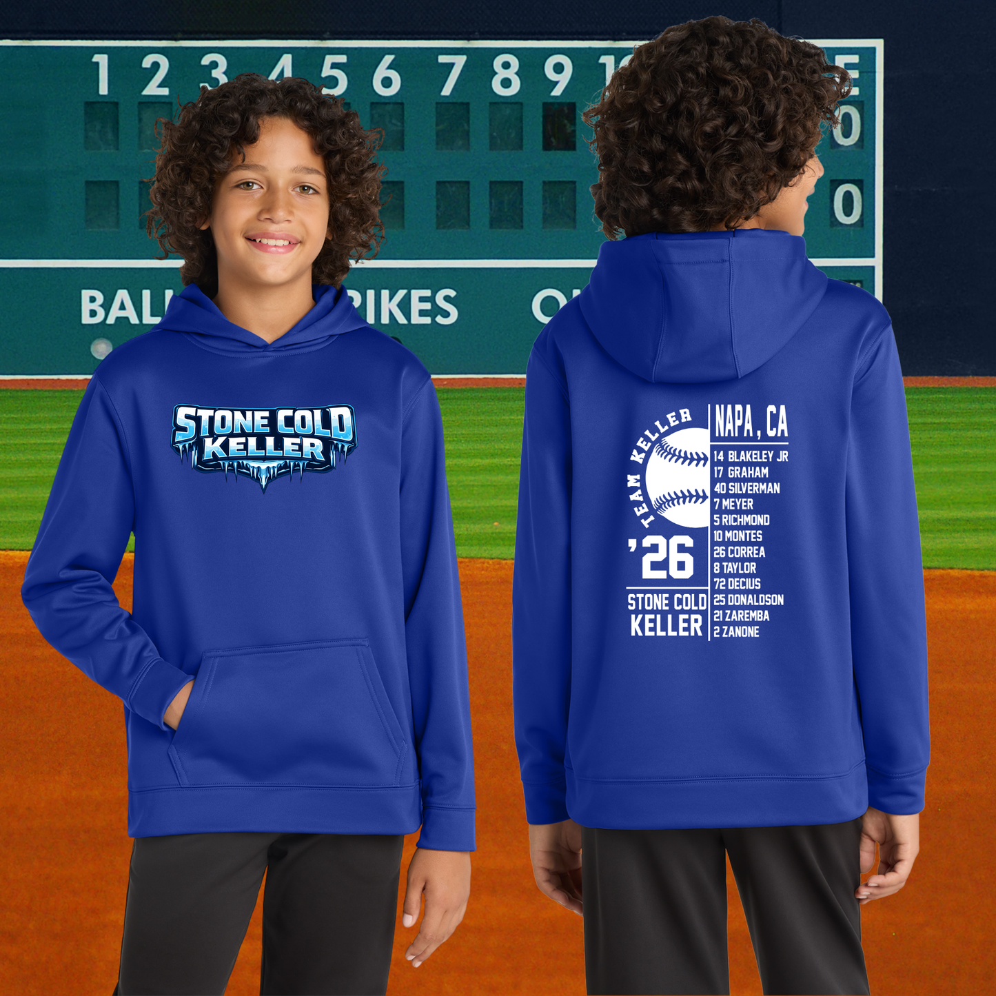Stone Cold Youth Hoodie (With Roster)