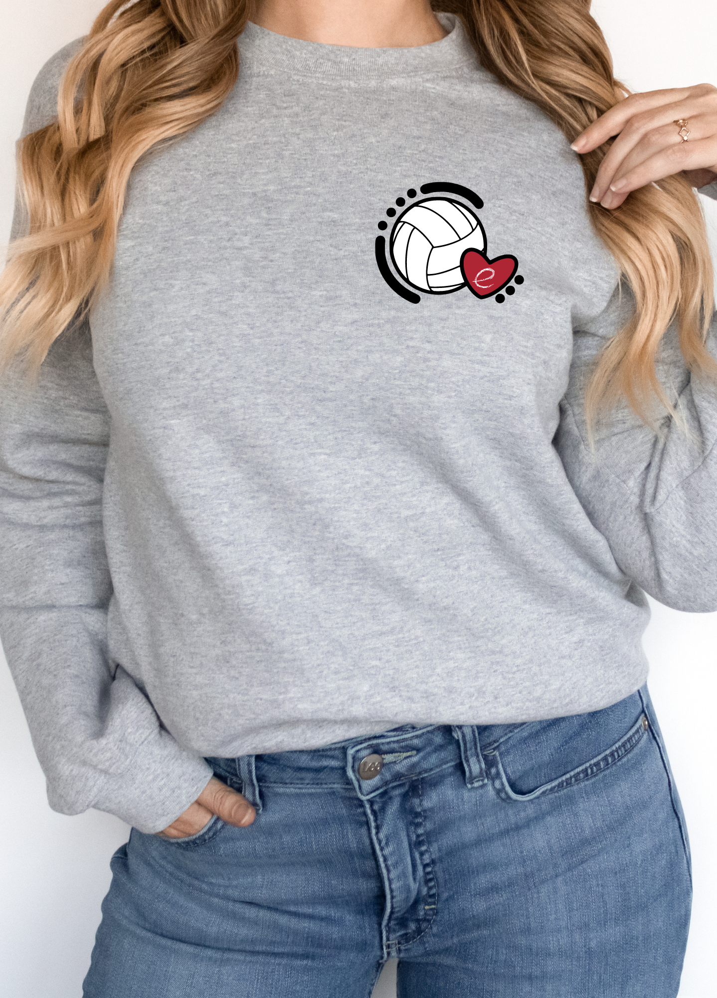 Unisex Crewneck Pullover - Volleyball Love