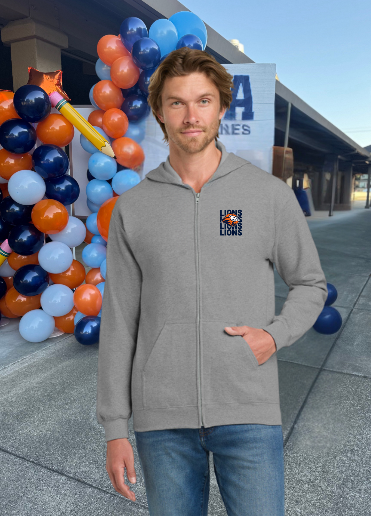 Unisex Lions Full Zip Hoodie
