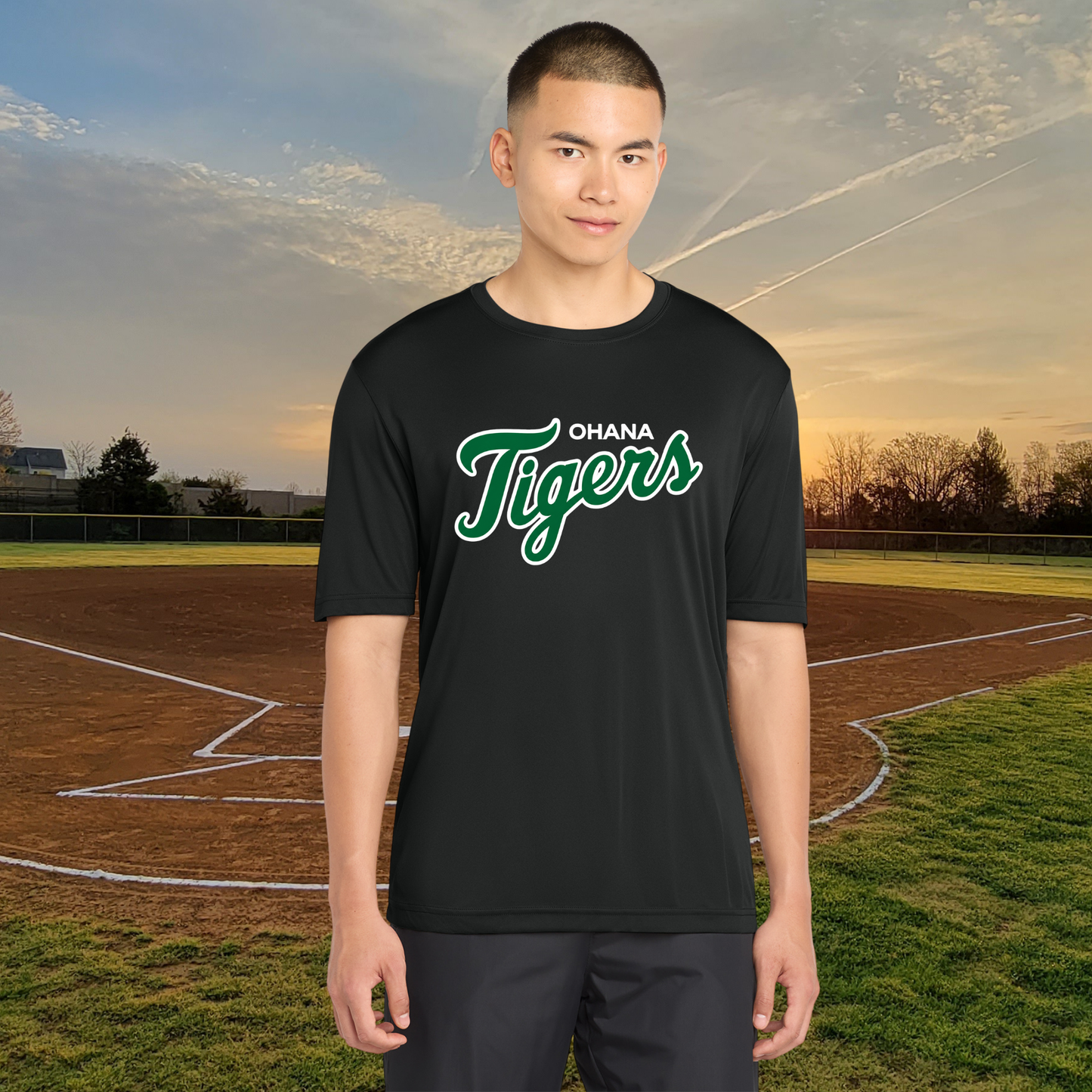 Ohana Tigers Script Unisex Athletic Style Tee