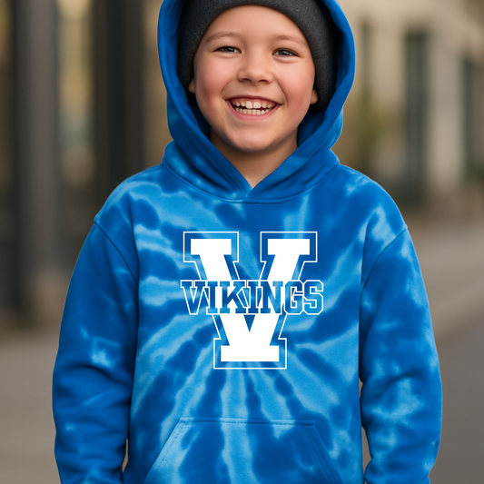 Vikings Tie Dye Youth Hoodie
