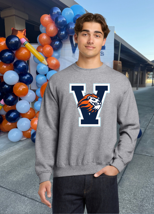 Unisex V Lion Head Crewneck