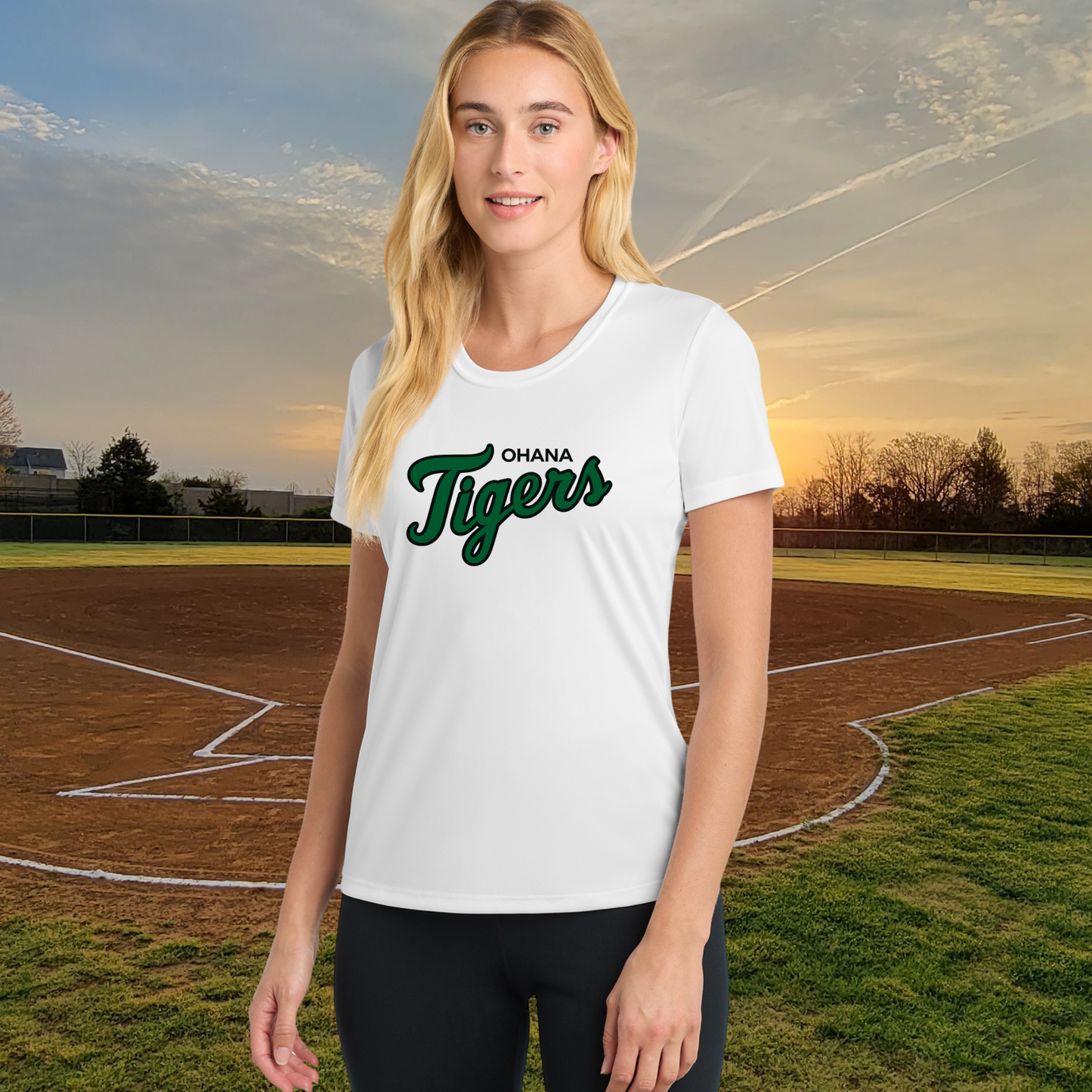 Ohana Tigers Script Ladies Athletic Style Tee