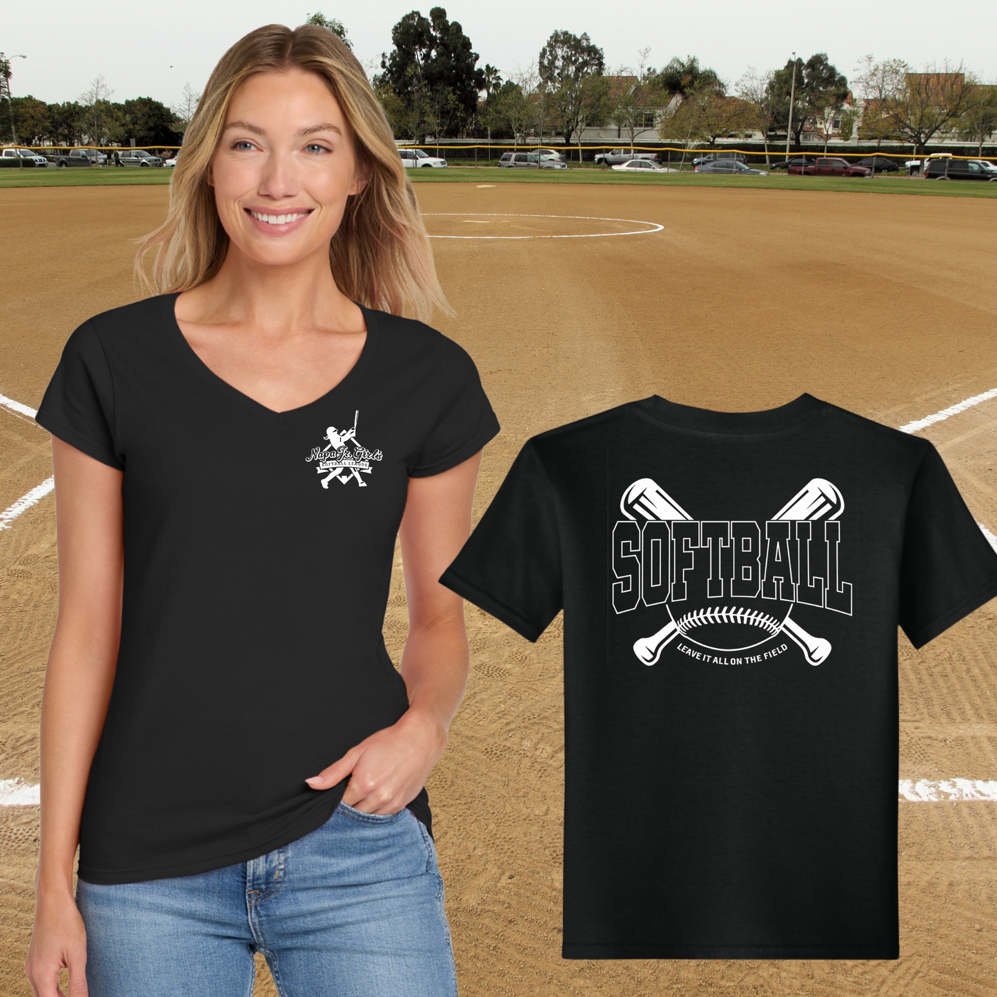 Leave It All On The Field 2026 Ladies V-Neck Tee