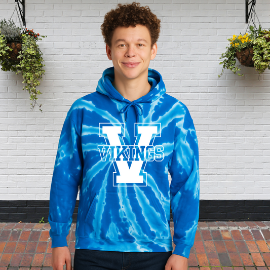Vikings Tie Dye Adult Hoodie