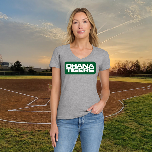 Ohana Tigers Softsyle Ladies V-Neck Tee