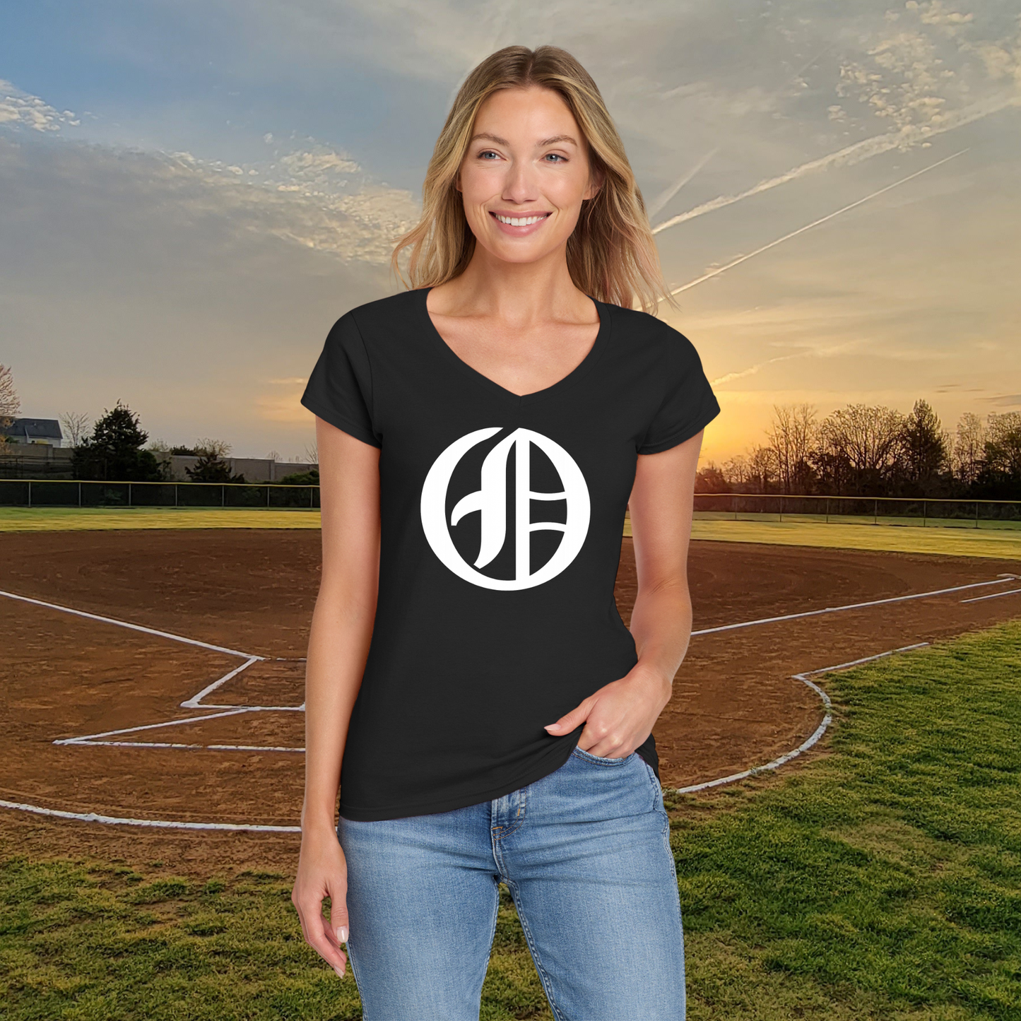 OH Logo Softstyle Ladies V-Neck Tee