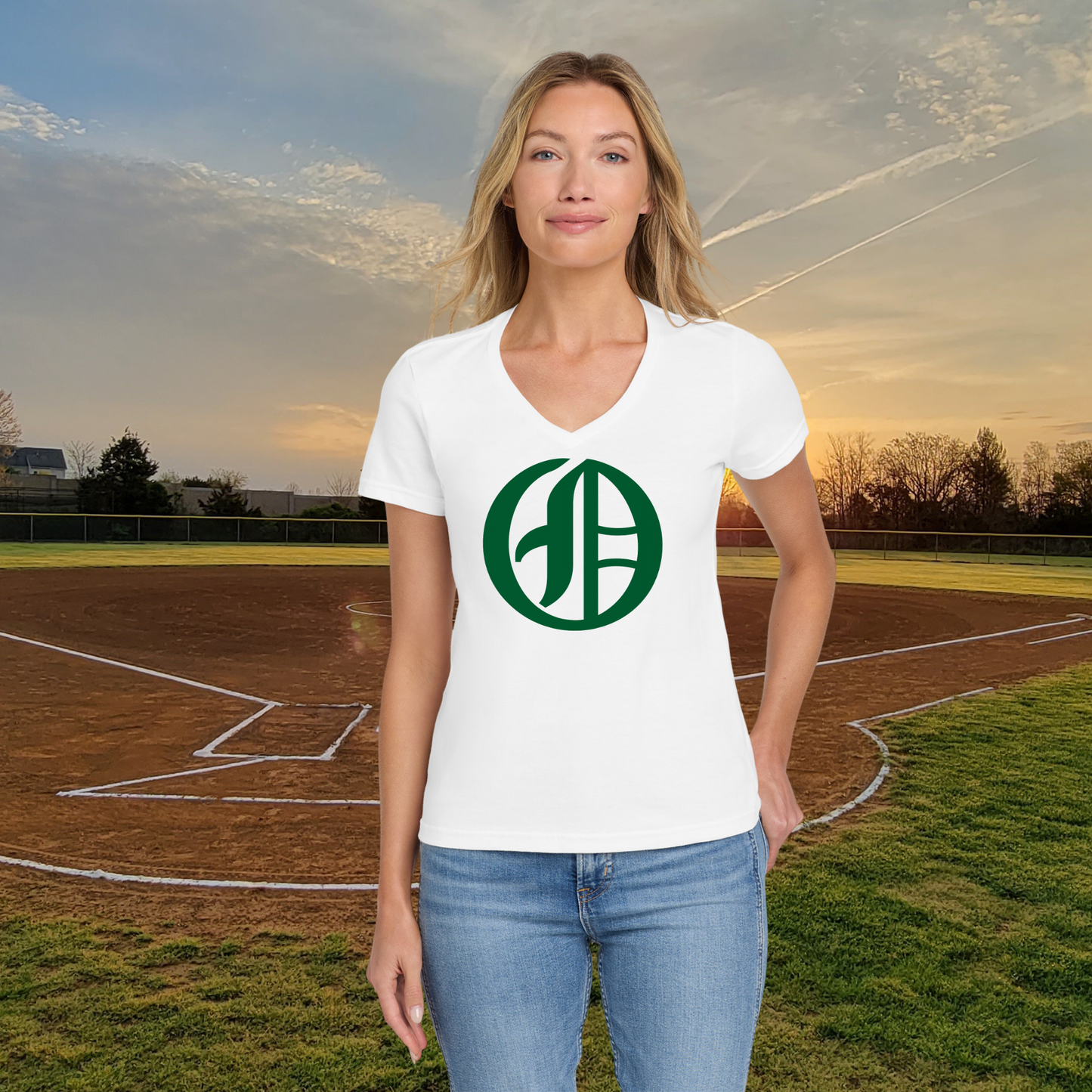OH Logo Softstyle Ladies V-Neck Tee