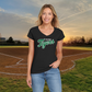 Ohana Tigers Script Sofstyle Ladies V-Neck Tee
