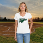 Ohana Tigers Script Sofstyle Ladies V-Neck Tee