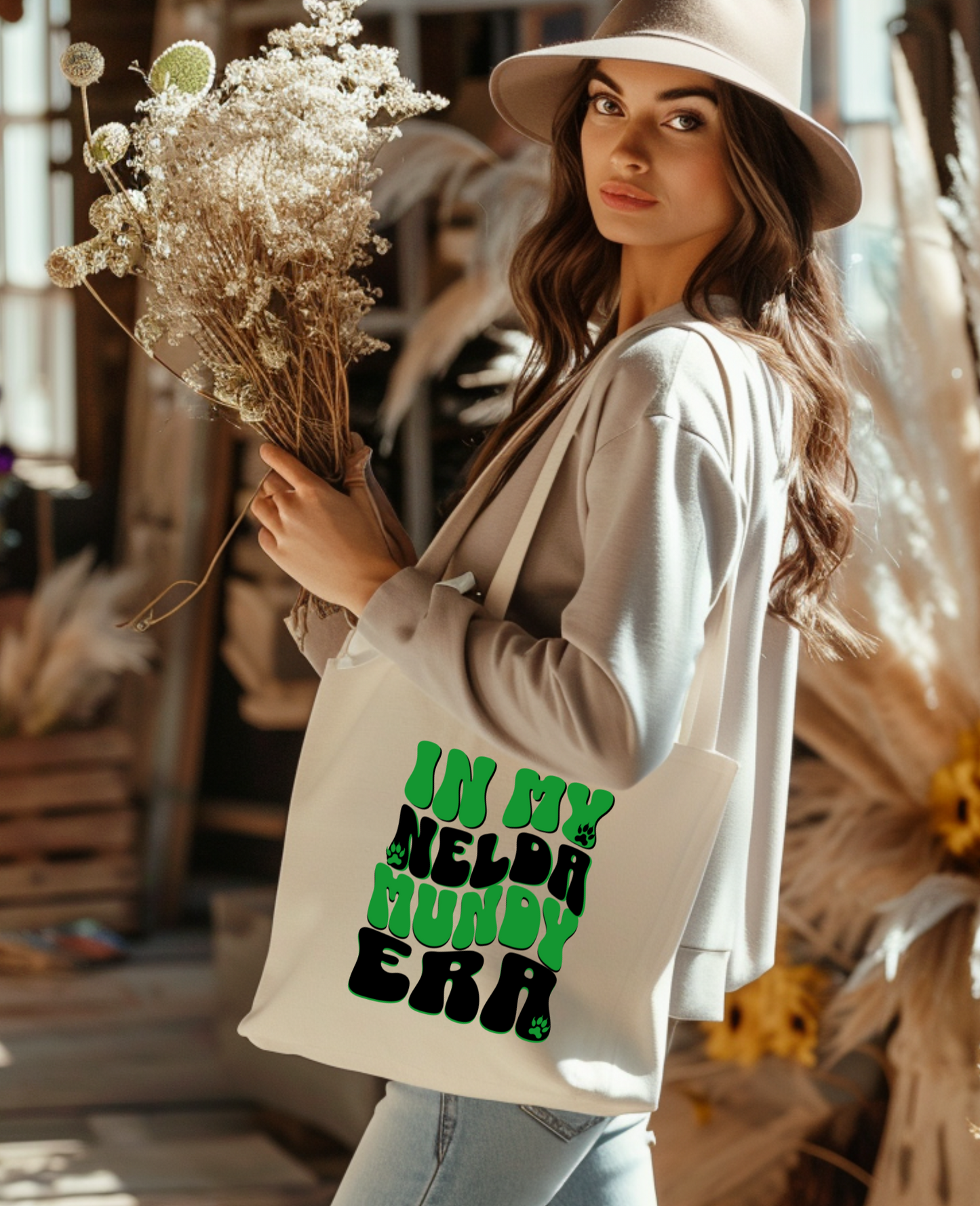 Natural Nelda Mundy Tote Bags (Multiple Designs)