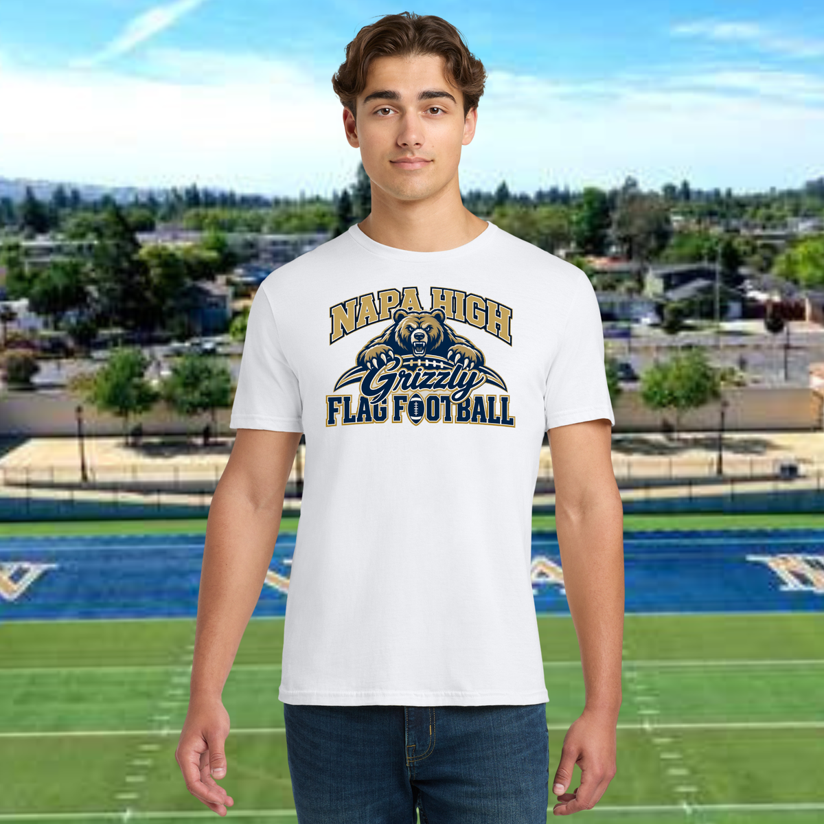 Grizzly Flag Football Adult Unisex Tee